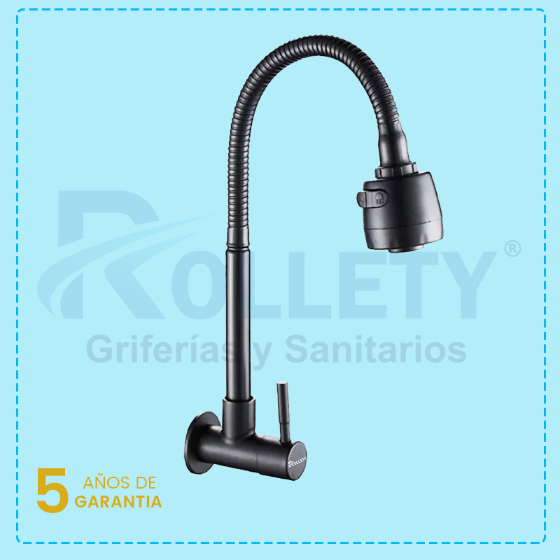 LLAVE COCINA FLEXIBLE PARED - MODELO DARK (ROLLETY)