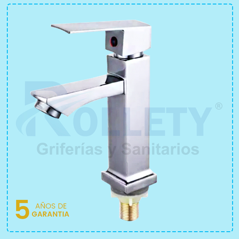 LLAVE LAVATORIO PESADO - MONOCOMANDO SQUARE (ROLLETY)