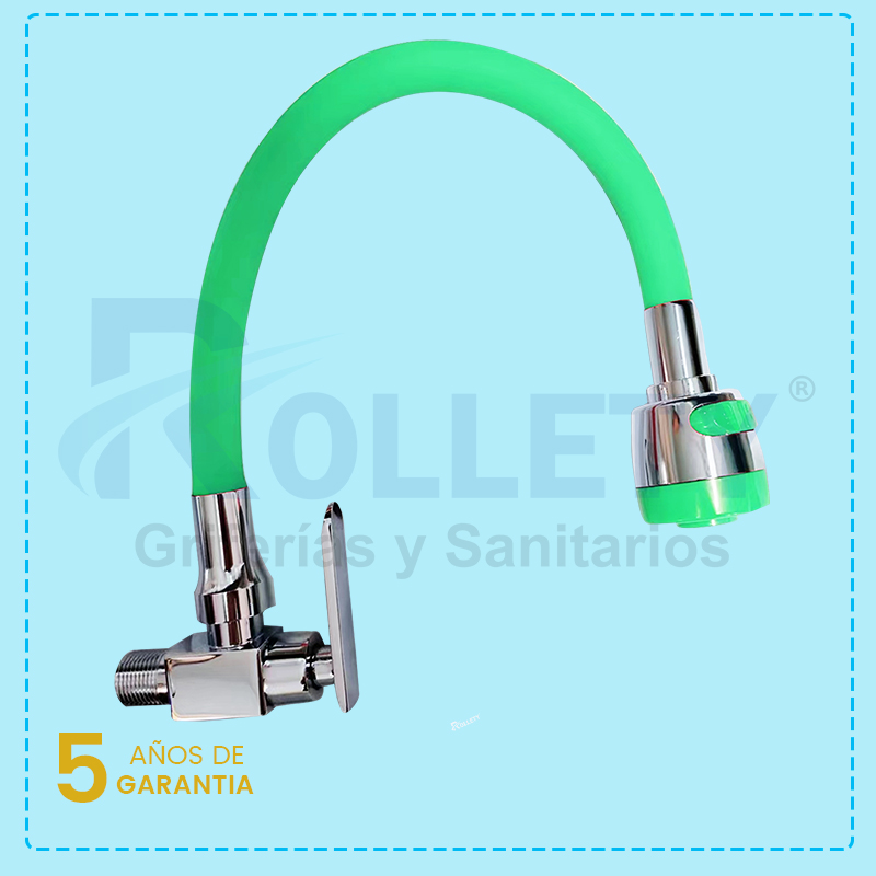 LLAVE COCINA FLEXIBLE PARED- GREEN - PESADO