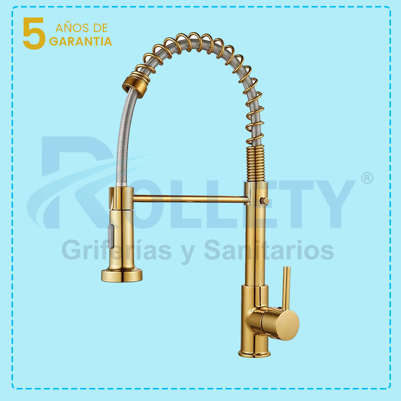 LLAVE COCINA CON RESORTE AL MUEBLE GOLD