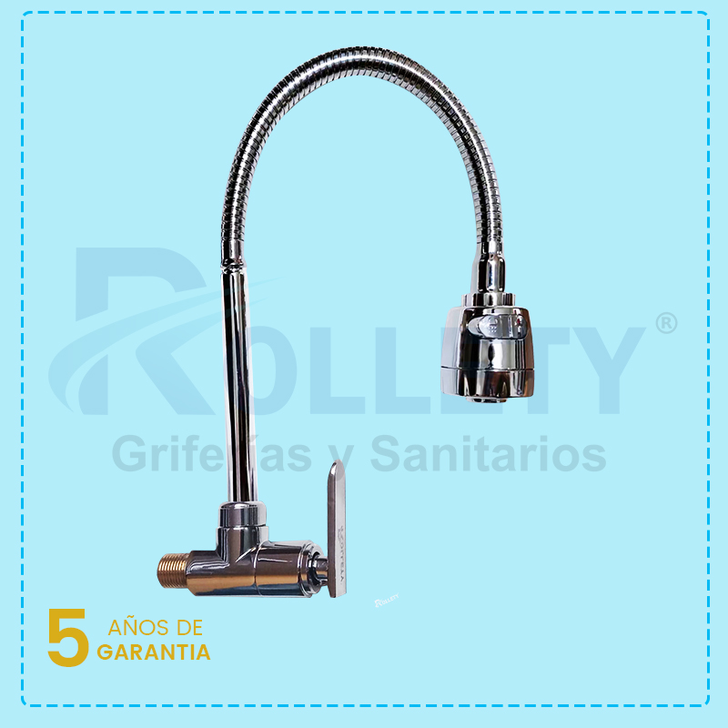 LLAVE COCINA FLEXIBLE PESADO - MANIJA PLANA