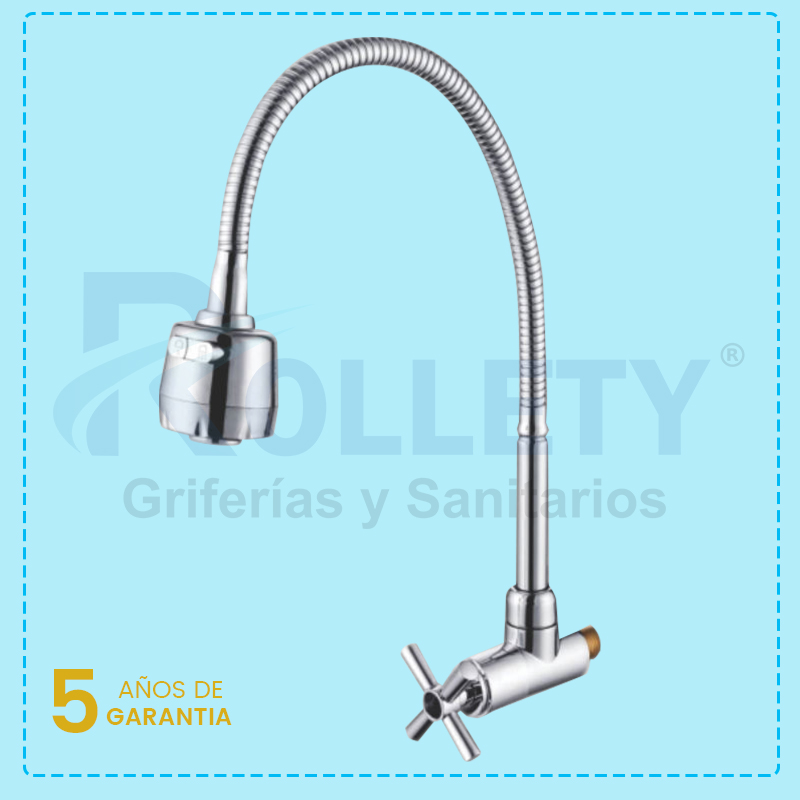 LLAVE COCINA FLEXIBLE PESADO -MANIJA CRUZ