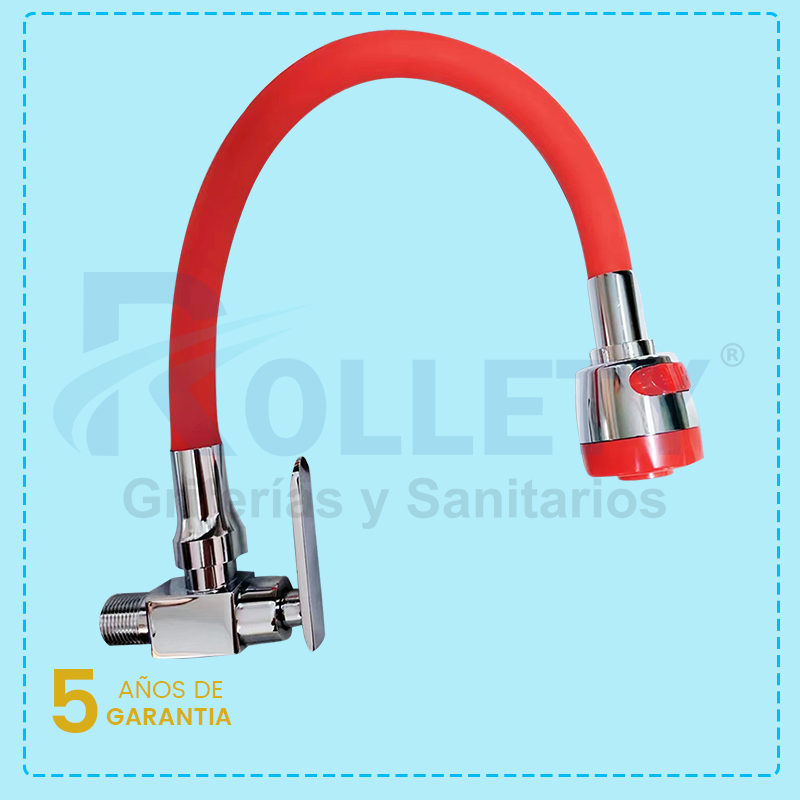 LLAVE COCINA FLEXIBLE PARED - RED - PESADO