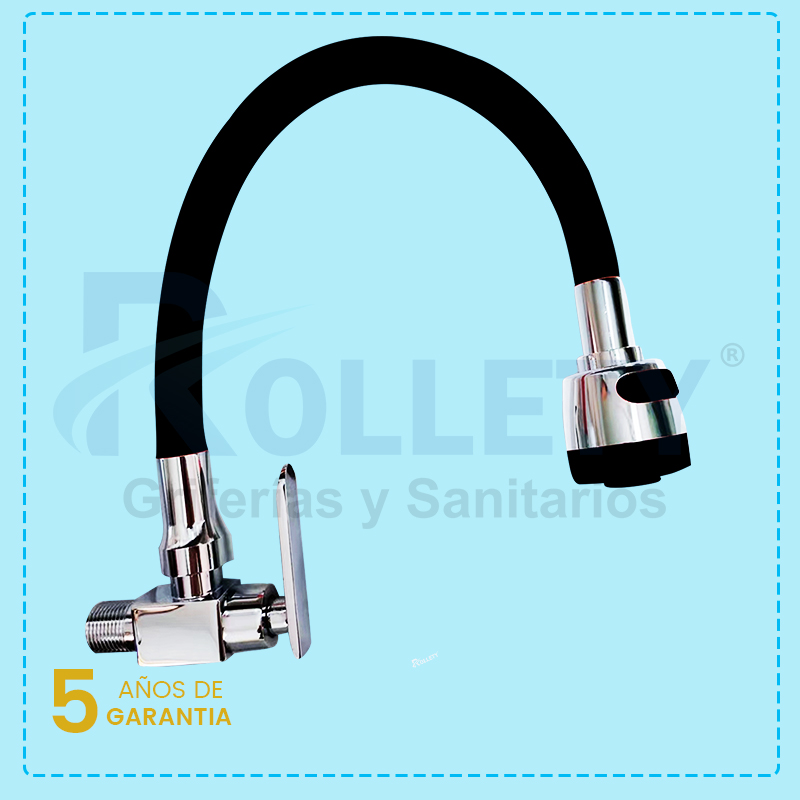 LLAVE COCINA FLEXIBLE PARED- BLACK - PESADO